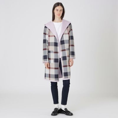 クレストブリッジチェックリバーシブルダンボールコーディガン | BLUE