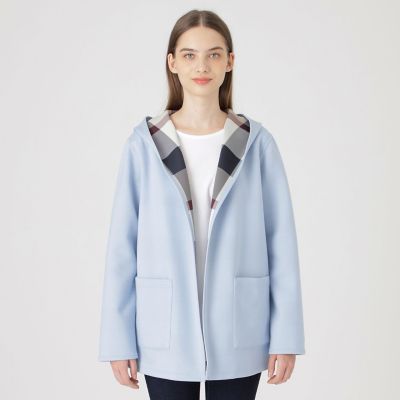 ＜BLUE LABEL CRESTBRIDGE (Women)＞クレストブリッジチェックリバーシブルダンボールミディ丈コーディガン