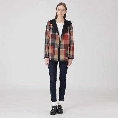 クレストブリッジチェックリバーシブルダンボールミディ丈コーディガン