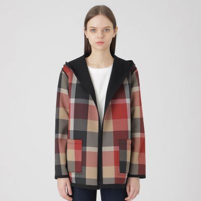 クレストブリッジチェックリバーシブルダンボールミディ丈コーディガン