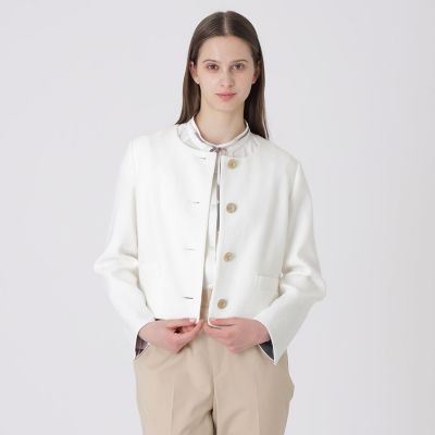 ＜BLUE LABEL CRESTBRIDGE (Women)＞ストレッチダンガリーノーカラージャケット