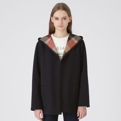 ＜BLUE LABEL CRESTBRIDGE (Women)＞クレストブリッジチェックリバーシブルダンボールミディ丈コーディガン