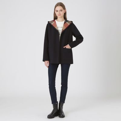 クレストブリッジチェックリバーシブルダンボールミディ丈コーディガン