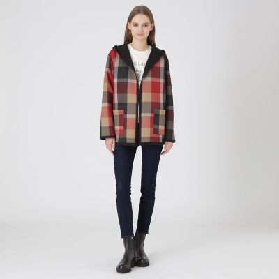 クレストブリッジチェックリバーシブルダンボールミディ丈コーディガン