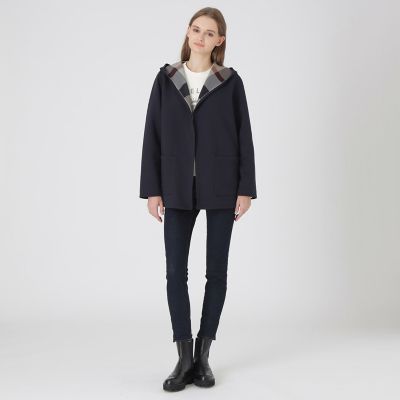 クレストブリッジチェックリバーシブルダンボールミディ丈コーディガン