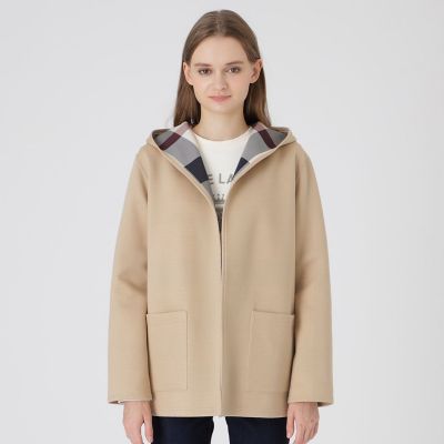クレストブリッジチェックリバーシブルダンボールミディ丈コーディガン