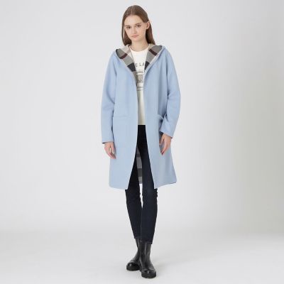 クレストブリッジチェックリバーシブルダンボールコーディガン | BLUE