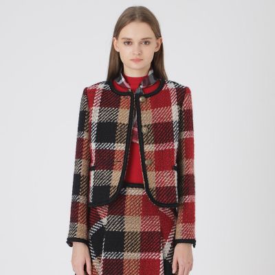 ＜BLUE LABEL CRESTBRIDGE (Women)＞【１０ｔｈ　ＡＮＮＩＶＥＲＳＡＲＹ】クレストブリッジチェックロービングツィードジャケット