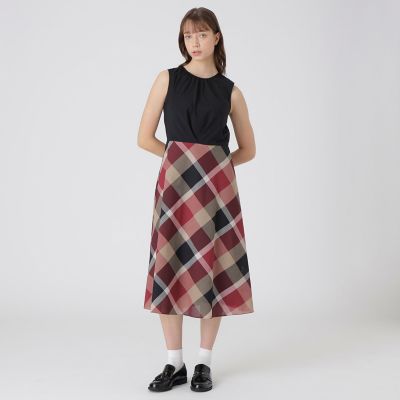 ＜BLUE LABEL CRESTBRIDGE (Women)＞【接触冷感】クレストブリッジチェッククールドライドッキングドレス