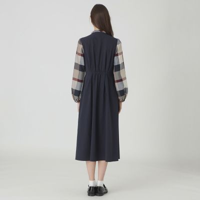 チェックスリーブドレス | BLUE LABEL CRESTBRIDGE (Women)/ブルー