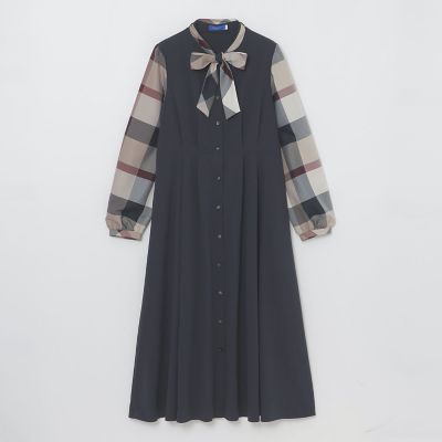 チェックスリーブドレス | BLUE LABEL CRESTBRIDGE (Women)/ブルー