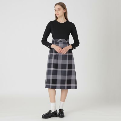 クレストブリッジチェッククロッシングビエラドッキングドレス | BLUE