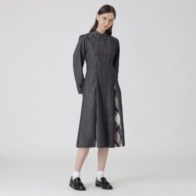 【美品】ブルーレーベルクレストブリッジ ライトドライダンガリーシャツドレス　36 ライトスラブシャンブレーシャツドレス | BLUE LABEL CRESTBRIDGE