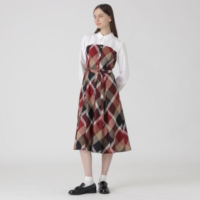 クレストブリッジチェックライトクロッシングツイルシャツドレス