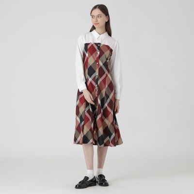 クレストブリッジチェックライトクロッシングツイルシャツドレス
