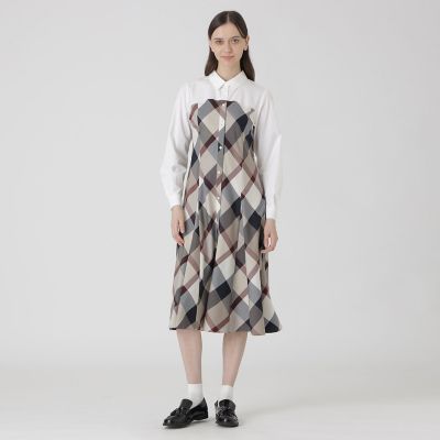 クレストブリッジチェックライトクロッシングツイルシャツドレス