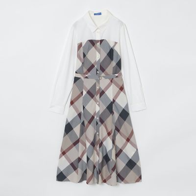 クレストブリッジチェックライトクロッシングツイルシャツドレス