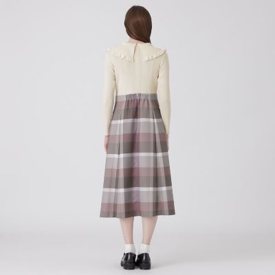 クレストブリッジチェックニットコンビドレス | BLUE LABEL