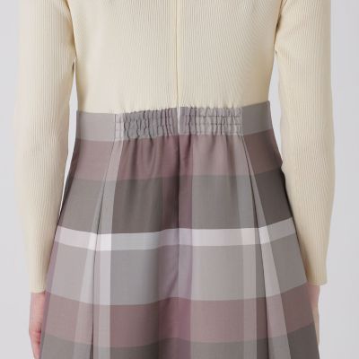 クレストブリッジチェックニットコンビドレス | BLUE LABEL