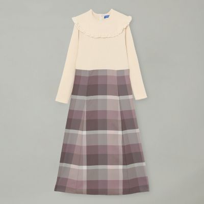 クレストブリッジチェックニットコンビドレス | BLUE LABEL