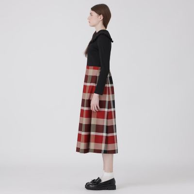 クレストブリッジチェックニットコンビドレス | BLUE LABEL