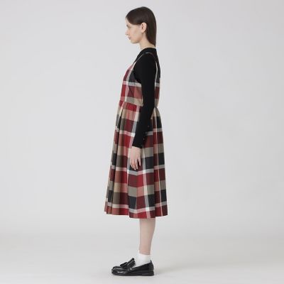 クレストブリッジチェックライトクロッシングツイルキャミソールドレス