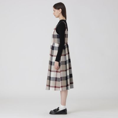 クレストブリッジチェックライトクロッシングツイルキャミソールドレス