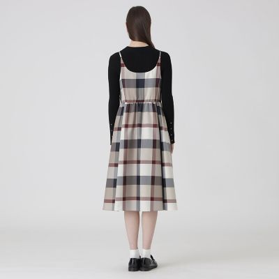 クレストブリッジチェックライトクロッシングツイルキャミソールドレス