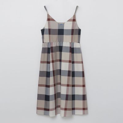クレストブリッジチェックライトクロッシングツイルキャミソールドレス