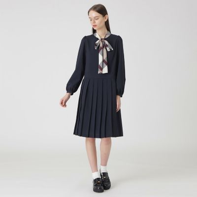 ＜BLUE LABEL CRESTBRIDGE (Women)＞コットンライクナチュラルローンボウドレス