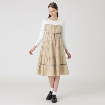 ニットドッキングティアードドレス | BLUE LABEL CRESTBRIDGE (Women
