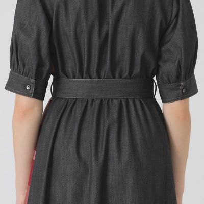 デニムライクパーシャルチェックドレス | BLUE LABEL CRESTBRIDGE