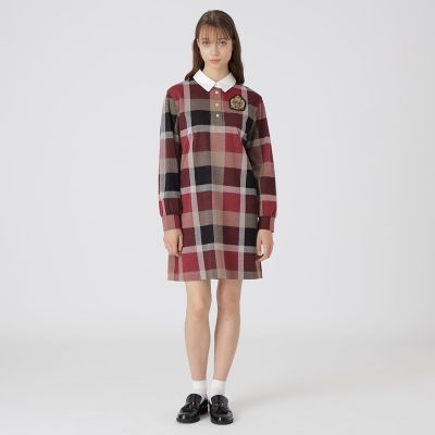 クレストブリッジチェックジャカードジャージードレス | BLUE LABEL