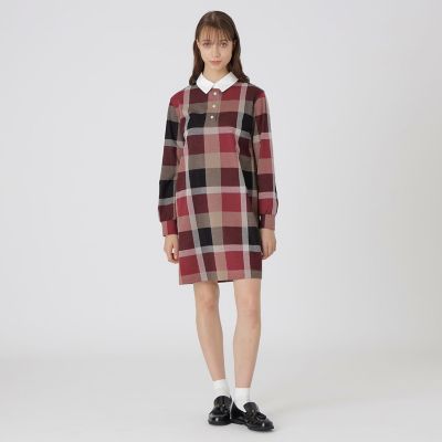 クレストブリッジチェックジャカードジャージードレス | BLUE LABEL