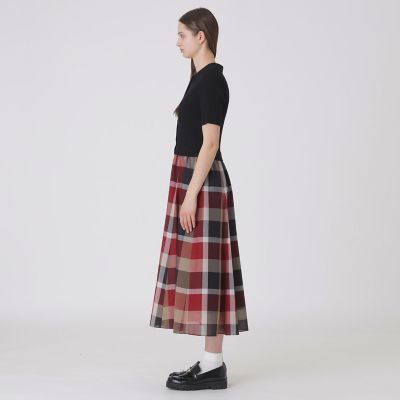 【希少】クレストブリッジ☆チェックエアリーツイルベストコンビブラウス 一部店舗限定】クレストブリッジチェックブラウス（ブラウス）｜BLUE