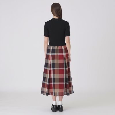 クレストブリッジチェックシアーボイルコンビドレス | BLUE LABEL