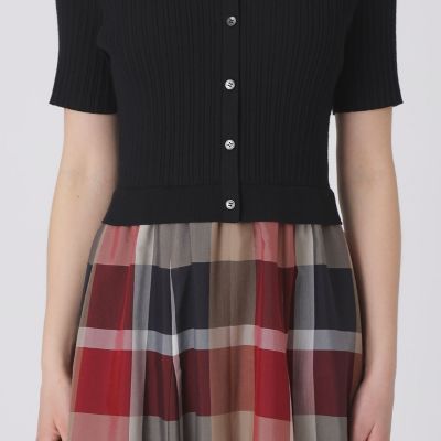 クレストブリッジチェックシアーボイルコンビドレス | BLUE LABEL