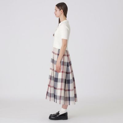 クレストブリッジチェックシアーボイルコンビドレス | BLUE LABEL