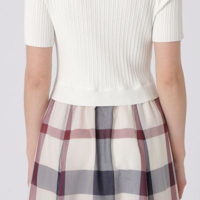 クレストブリッジチェックシアーボイルコンビドレス | BLUE LABEL