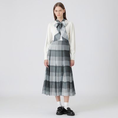 sweetコラボ】クレストブリッジチェックニットコンビドレス