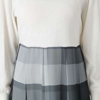sweetコラボ】クレストブリッジチェックニットコンビドレス