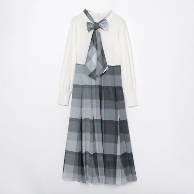 sweetコラボ】クレストブリッジチェックニットコンビドレス