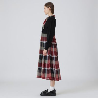 sweetコラボ】クレストブリッジチェックニットコンビドレス