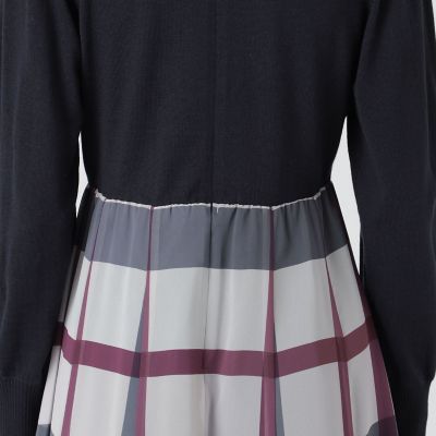 sweetコラボ】クレストブリッジチェックニットコンビドレス