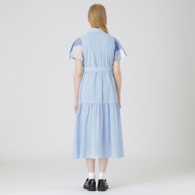 10周年記念】クリスピーシアーボイルティアードドレス | BLUE LABEL
