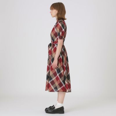 クレストブリッジチェックカラミクロスドレス | BLUE LABEL