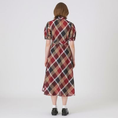 ブルーレーベルクレストブリッジ今期クレストブリッジチェックカラミクロスドレス40 クレストブリッジチェックカラミクロスドレス | BLUE LABEL