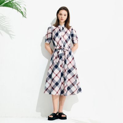 ブルーレーベルクレストブリッジ今期クレストブリッジチェックカラミクロスドレス40 クレストブリッジチェックカラミクロスドレス | BLUE LABEL
