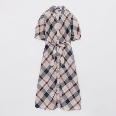 クレストブリッジチェックカラミクロスドレス | BLUE LABEL