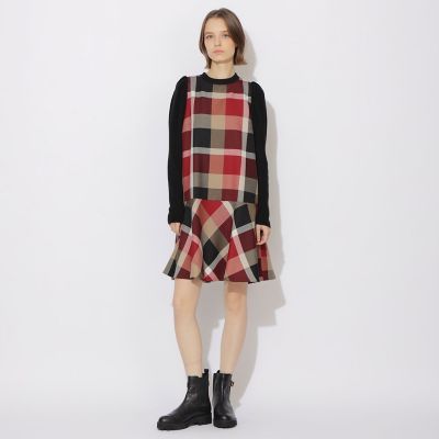 限定カラーあり】クレストブリッジチェックサキソニードッキングドレス